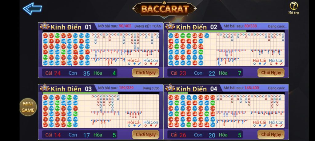 Sảnh game bài Baccarat